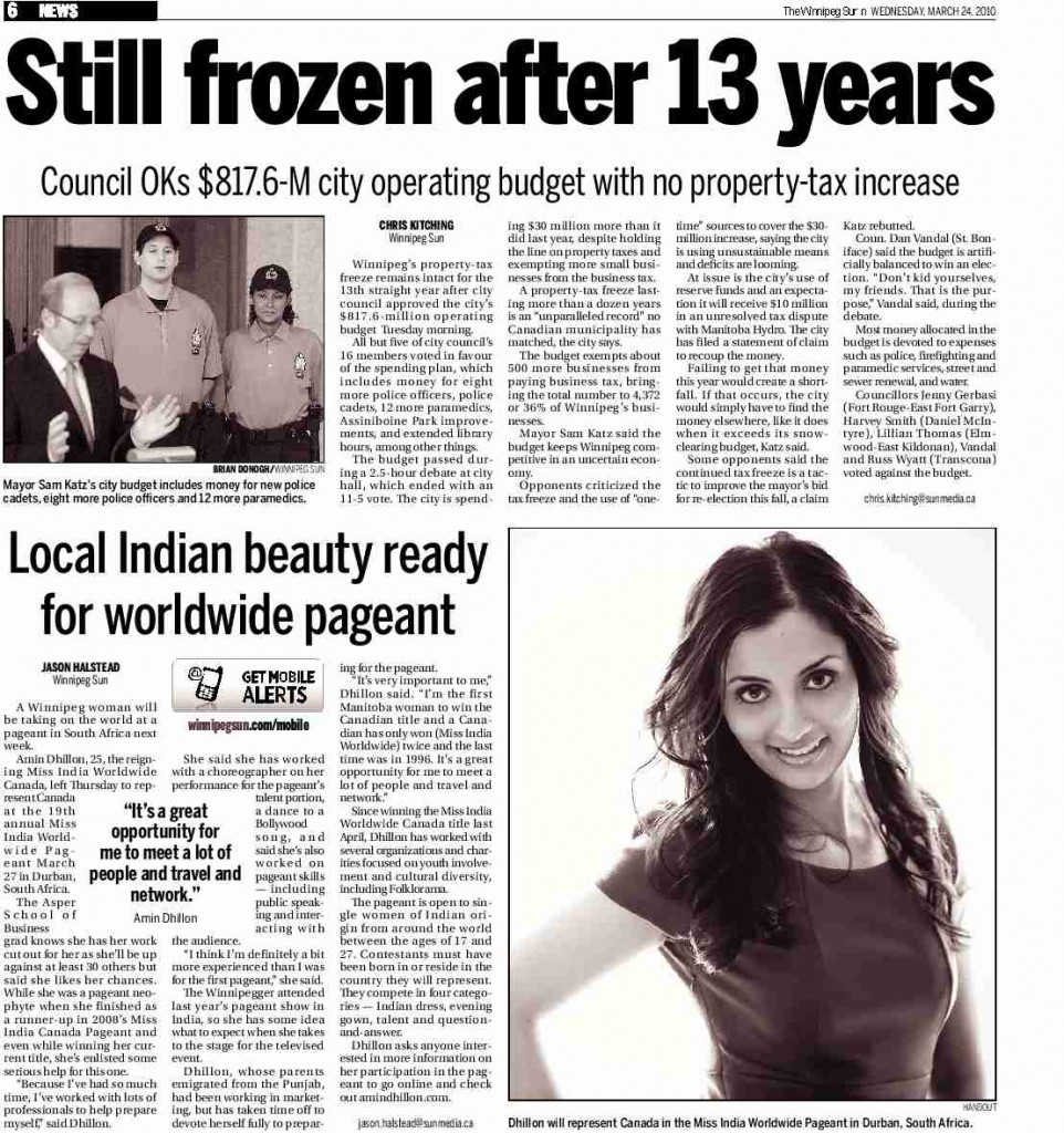 Winnipeg Sun March 2010