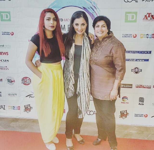 Jasmine Sandlas, me. and Sumit Ahuja at the festival launch!